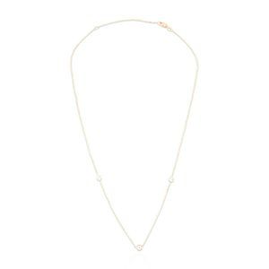 Estate 14K Yellow Gold 3 Diamond Necklace